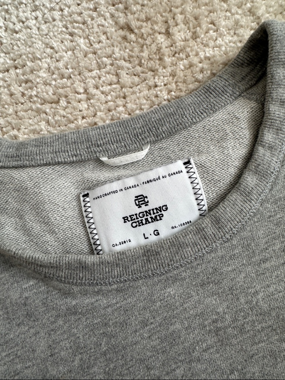 Reigning Champ Crewneck Sweater in Light Gray - Picture 3 of 4
